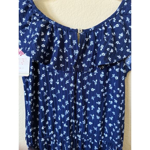 Lot Of 2 Justice Floral Ruffle Sleeveless Elastic Waist Girls Romper Size M 10 - Picture 15 of 15